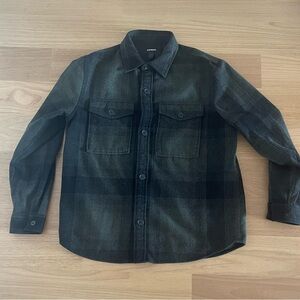 Express Green and Black Shirt Jacket